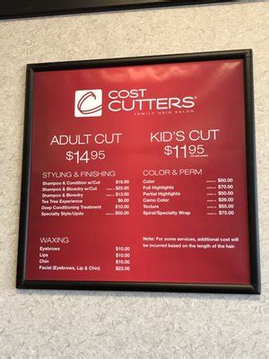 Cost cutters online check in  3051 25th St SW